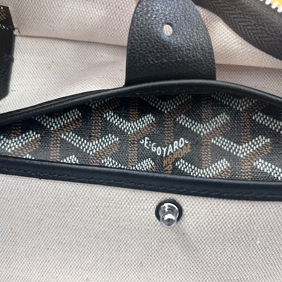 Artois PM Tote Bag - Black Leather Trim with Black, and Brown - Size Med - Picture 9 of 9